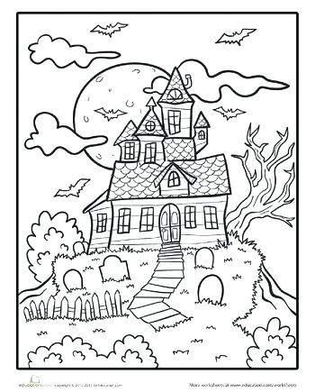 Free Printable Haunted House Coloring Pages For Kids Page Picture 350x435 Free Printable Haunted House Coloring Pages For Kids Page Picture