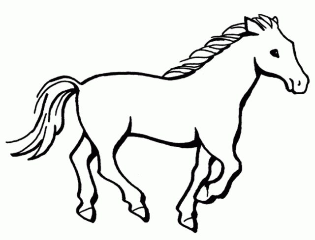 Simple Horse Coloring Pages 640x489 Simple Horse Coloring Pages