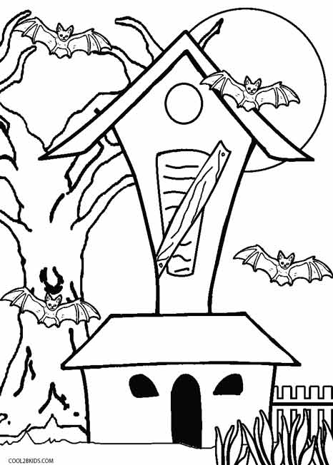 Printable Haunted House Coloring Pages For Kids Cool2bkids 466x652 Printable Haunted House Coloring Pages For Kids Cool2bkids