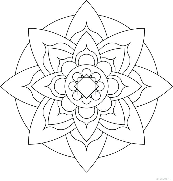 Simple Mandala Coloring Pages at GetColorings.com | Free printable ...