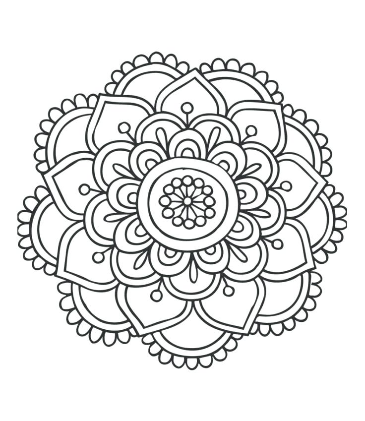 Easy Mandala Coloring Pages Delightful Design Simple Mandala 736x849 Easy Mandala Coloring Pages Delightful Design Simple Mandala