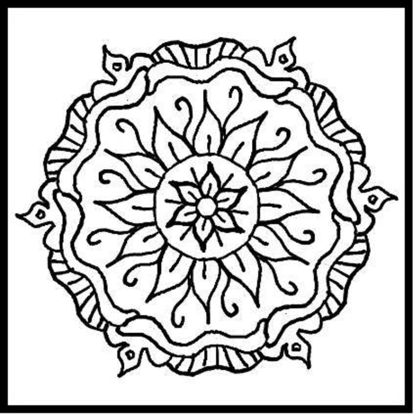 851x850 Simple Mandala Coloring Pages