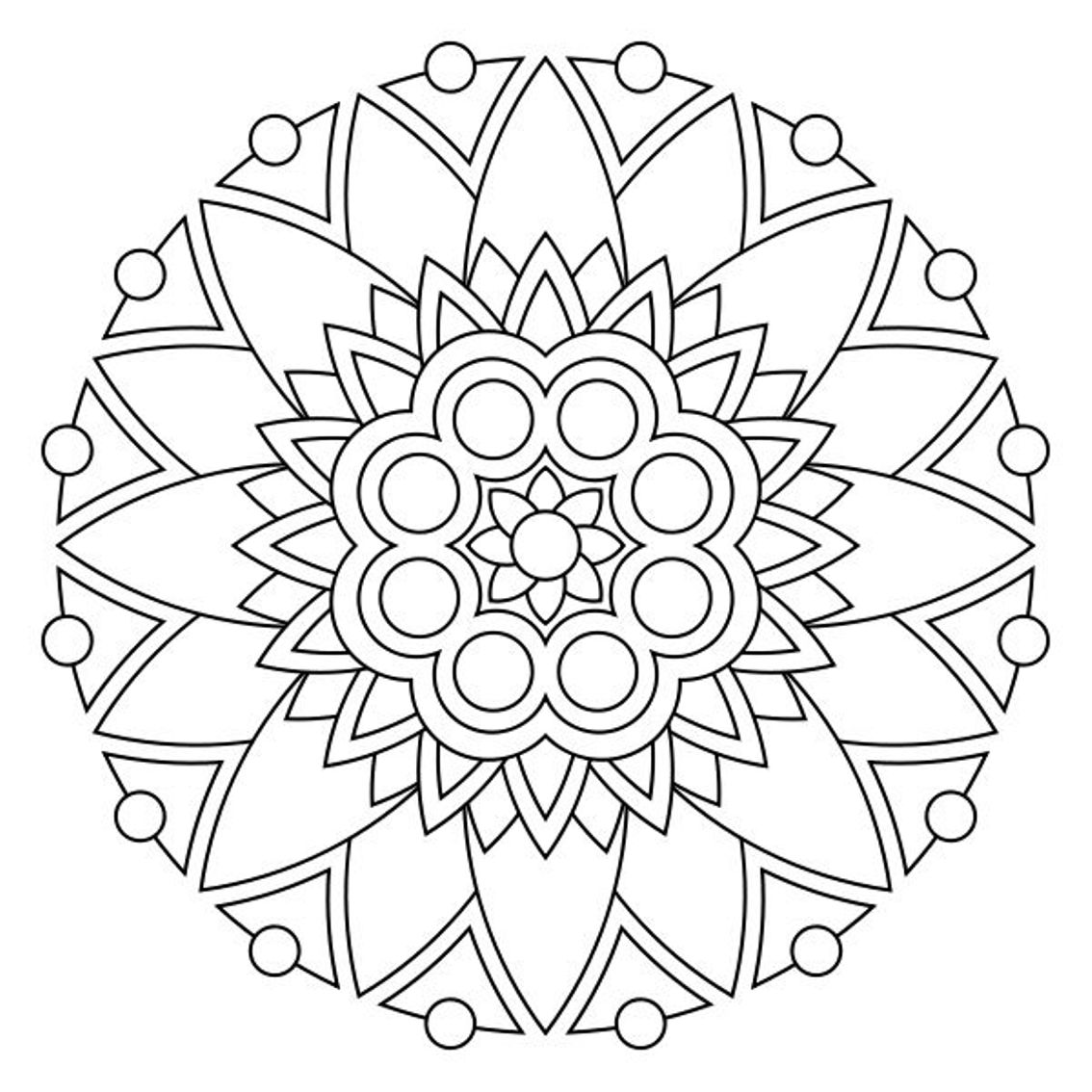1134x1134 Simple Mandala Coloring Pages Best