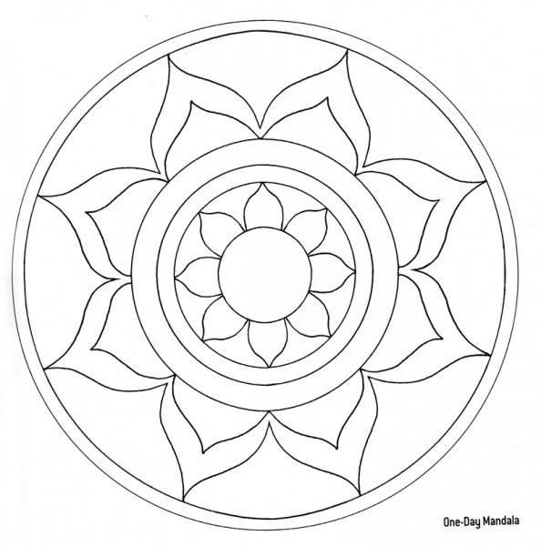 594x600 Simple Blank Mandala Coloring Page