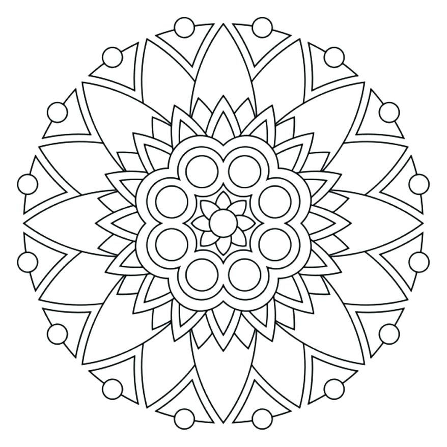 878x878 Simple Mandala Flower Coloring Pages Coloring Page Mandala