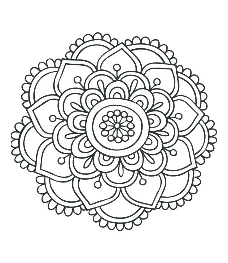 736x849 Flower Mandala Coloring Pages Easy Mandala Coloring Pages