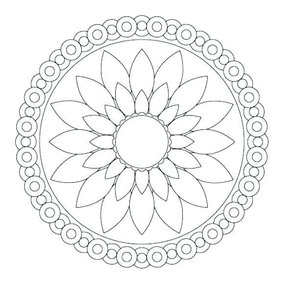 580x580 Simple Flower Coloring Pages Flower Coloring Pages Also Flower