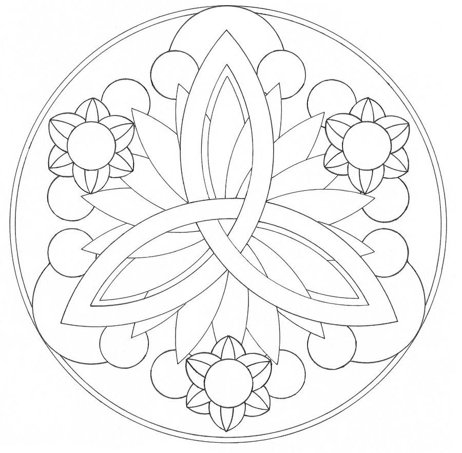 900x883 And Simple Mandala Flower Coloring Pages