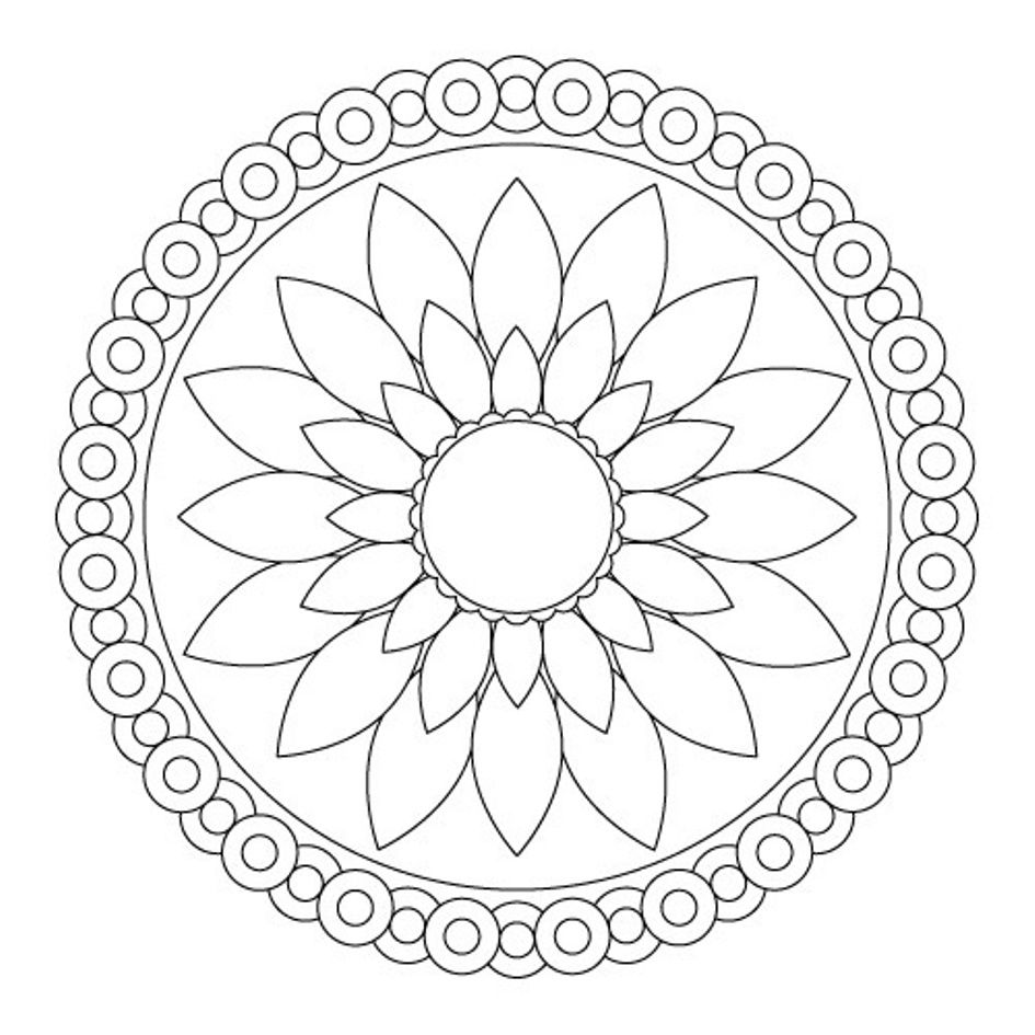 945x945 Download Simple Flower Mandala Coloring Pages Or Print Simple