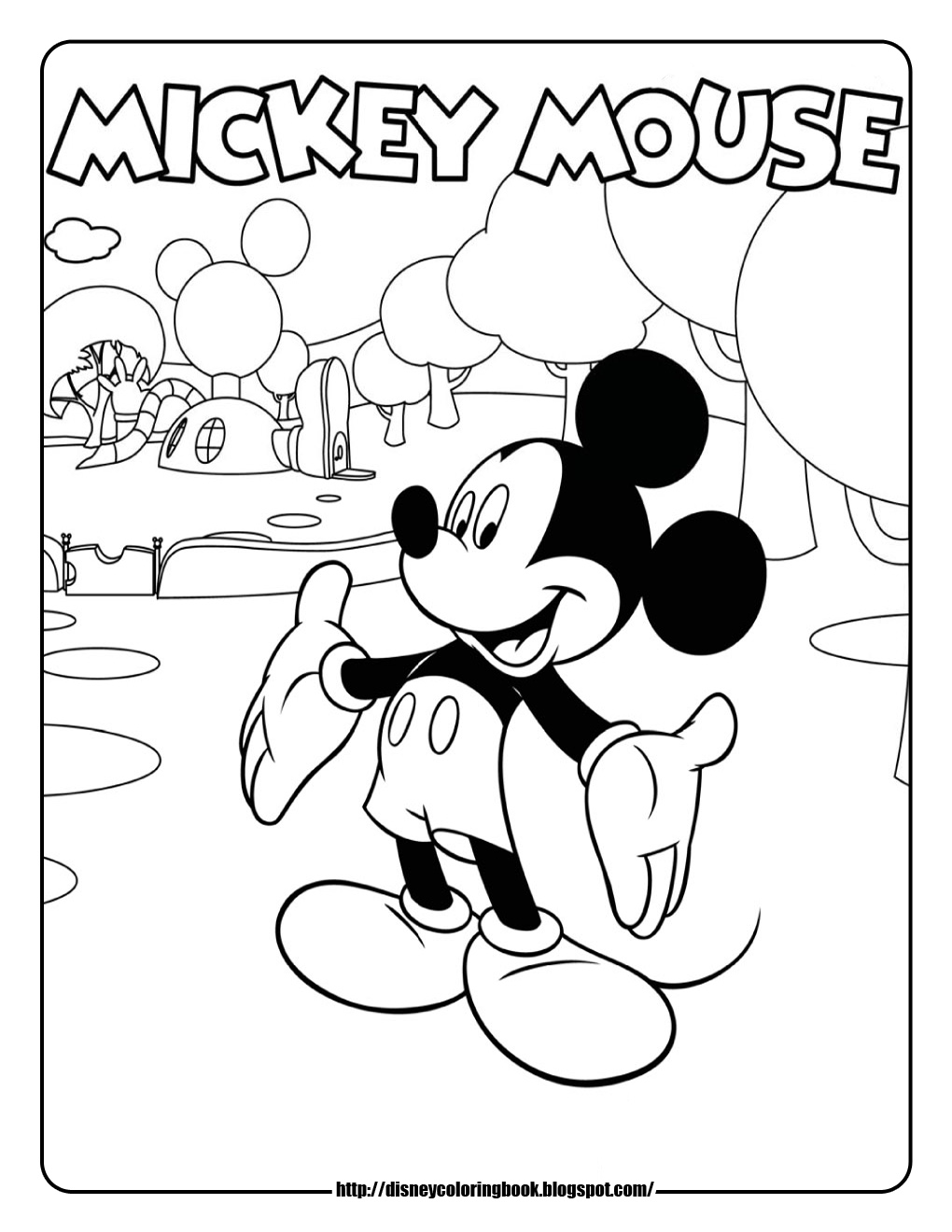 1020x1320 Simple Mickey Mouse Coloring Pages
