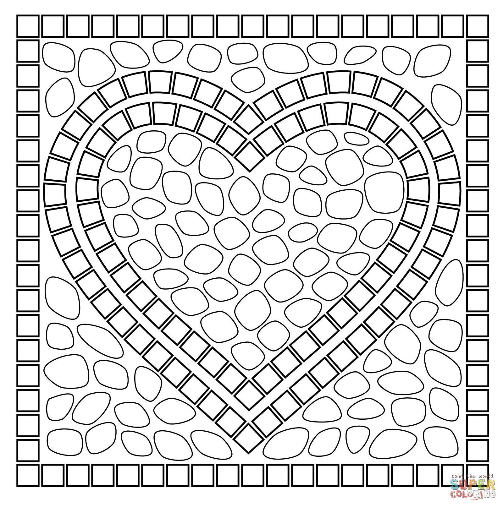 1600x1614 Simple Mosaic Coloring Pages Simple Colorings