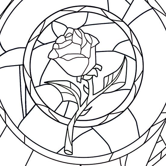550x550 Stained Glass Coloring Pages
