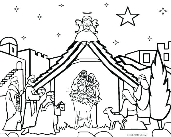 Nativity Scene Coloring Page Nativity Scene Coloring Pictures 600x480 Nativity Scene Coloring Page Nativity Scene Coloring Pictures