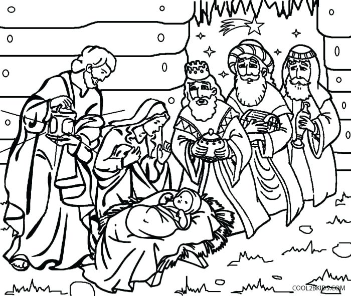 Simple Nativity Scene Coloring Pages at GetColorings.com | Free ...