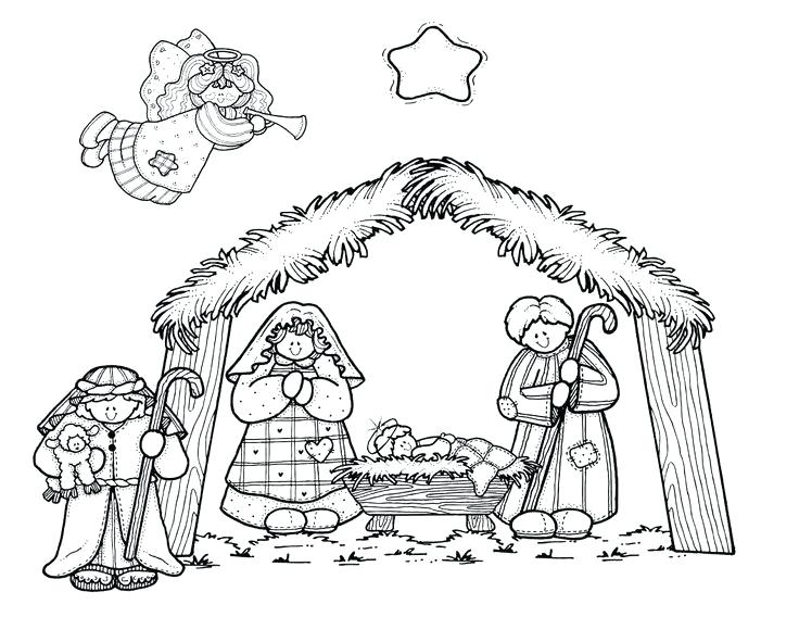 Nativity Scene Coloring Pages Printable Nativity Scene Coloring 736x568 Nativity Scene Coloring Pages Printable Nativity Scene Coloring