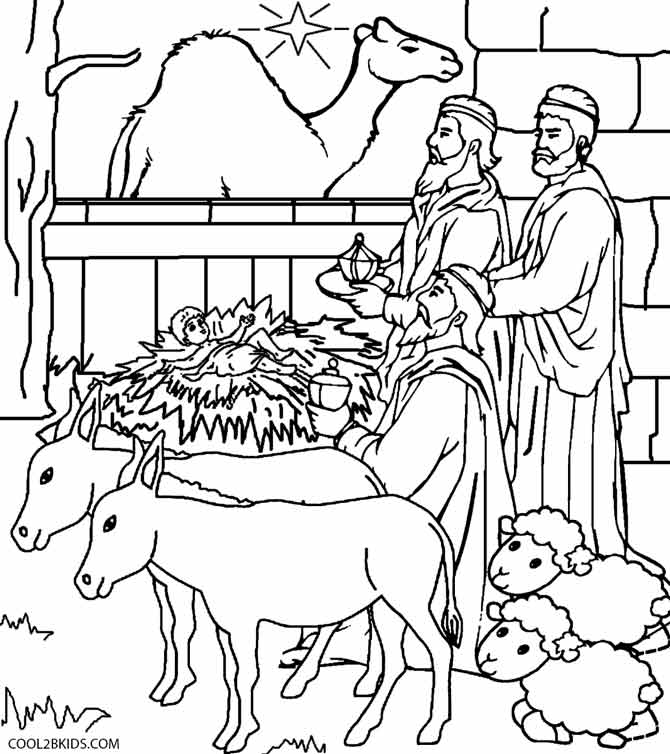 Printable Nativity Scene Coloring Pages For Kids Cool2bkids 670x754 Printable Nativity Scene Coloring Pages For Kids Cool2bkids