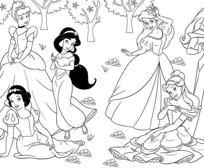 Simple Princess Coloring Pages at GetColorings.com | Free printable ...