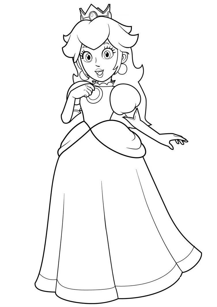 Princess Toadstool Coloring Pages Printable Myndir 754x1066 Princess Toadstool Coloring Pages Printable Myndir