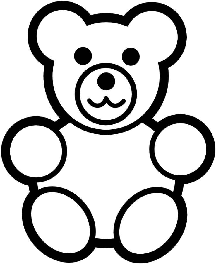 Teddy Bear Simple Black White Coloring Pages Online Printable 738x900 Teddy Bear Simple Black White Coloring Pages Online Printable