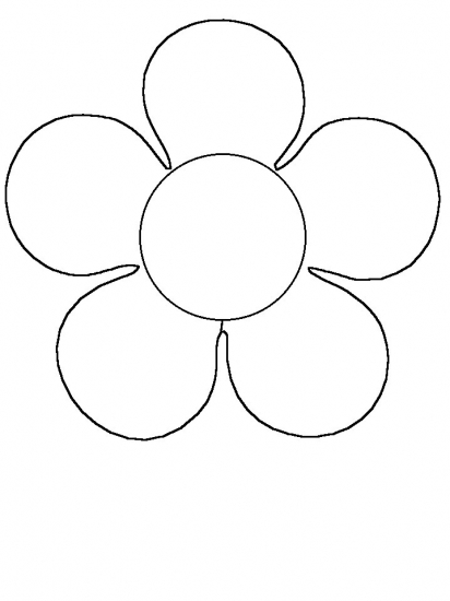 Easy Simple Flowers Coloring Pages 412x550 Easy Simple Flowers Coloring Pages