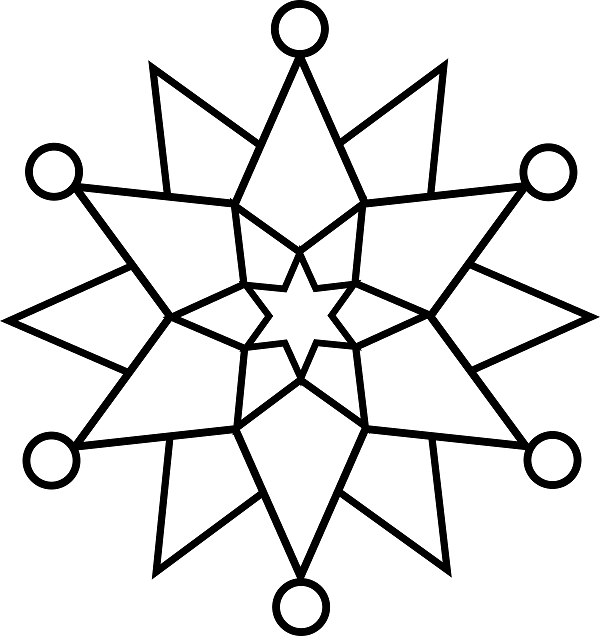 600x636 Simple Snowflake Coloring Pages Free Printable Online