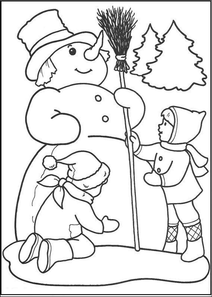 Simple Snowman Coloring Pages