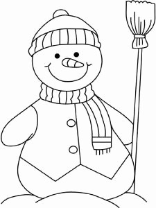 225x300 Peppa And Rebecca Are Making Snowman Coloring Page From Peppa Pig