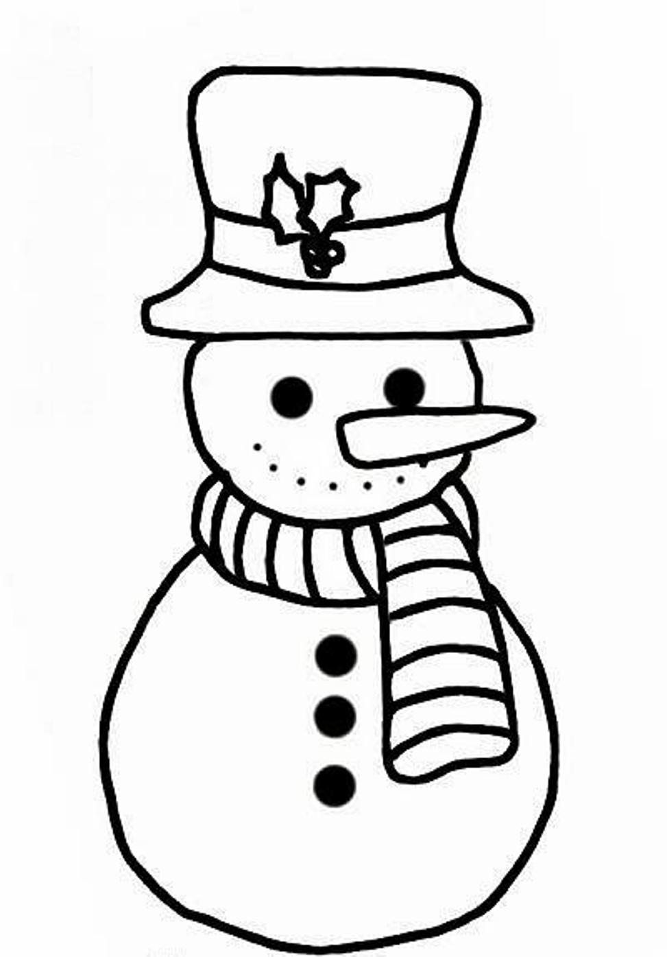 973x1395 Winter Coloring, Simple Snowman Coloring Pages For Kids Free