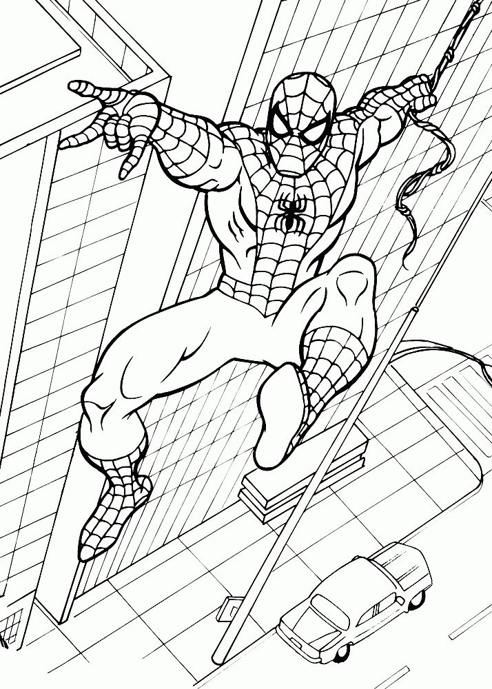 Simple Spiderman Coloring Pages