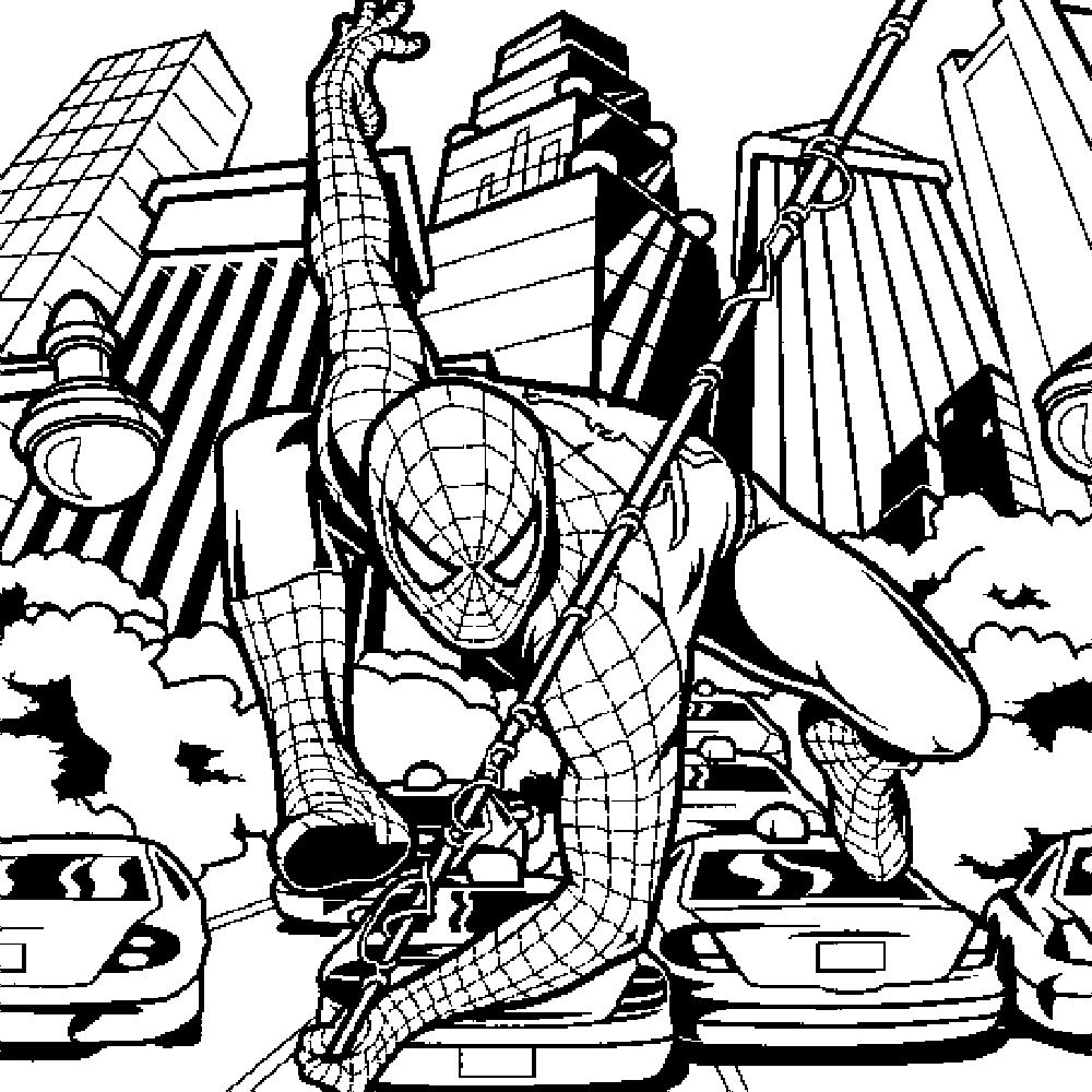 1000x1000 Terrific Spiderman Colouring Pictures Coloring