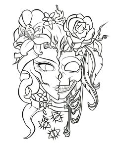 236x297 Simple Sugar Skull And Day Of The Dead Adult Coloring Pages