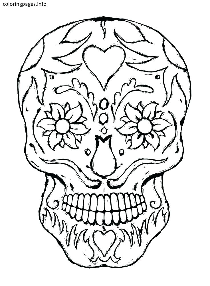 736x1001 Simple Sugar Skulls Skulls Coloring Pages Sugar Skull Coloring