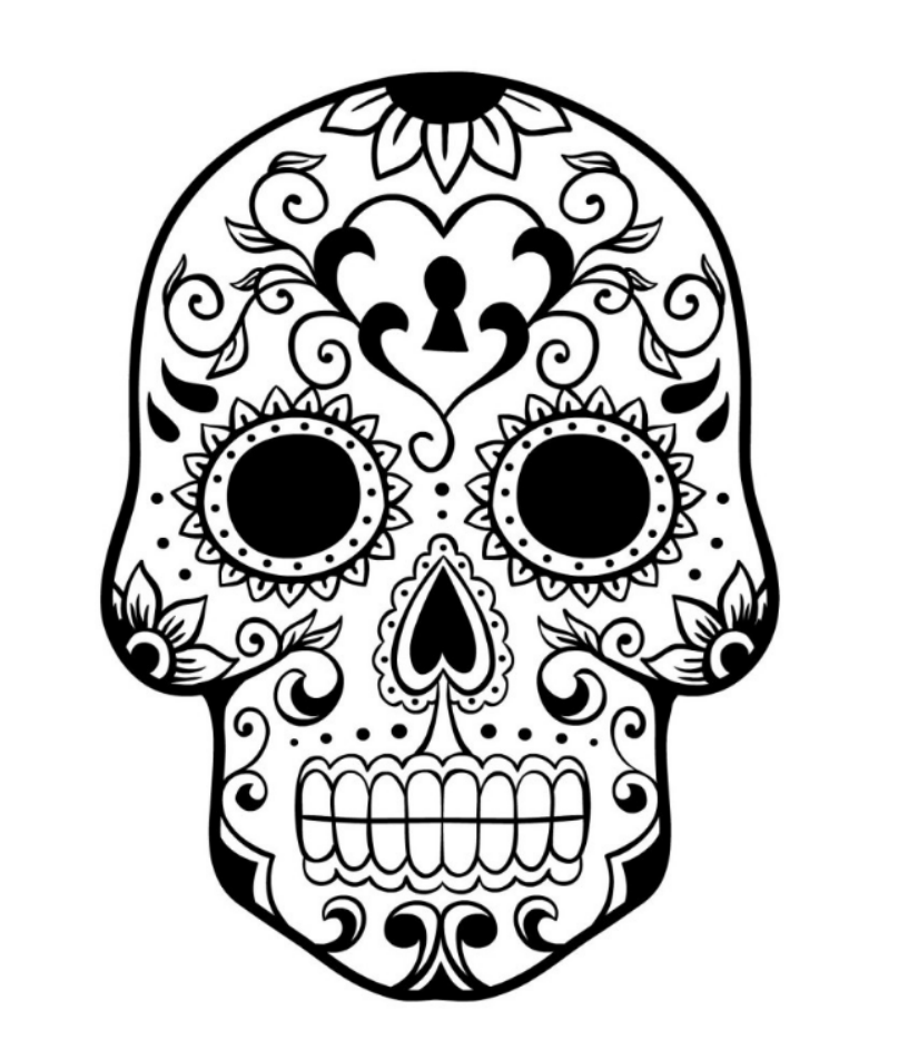 Simple Sugar Skull Coloring Pages at GetColorings.com | Free printable ...