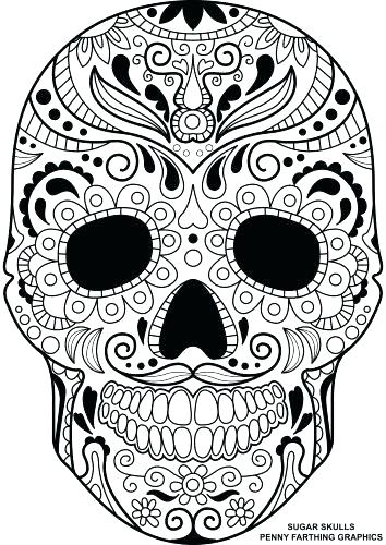 Simple Sugar Skull Coloring Pages at GetColorings.com | Free printable ...