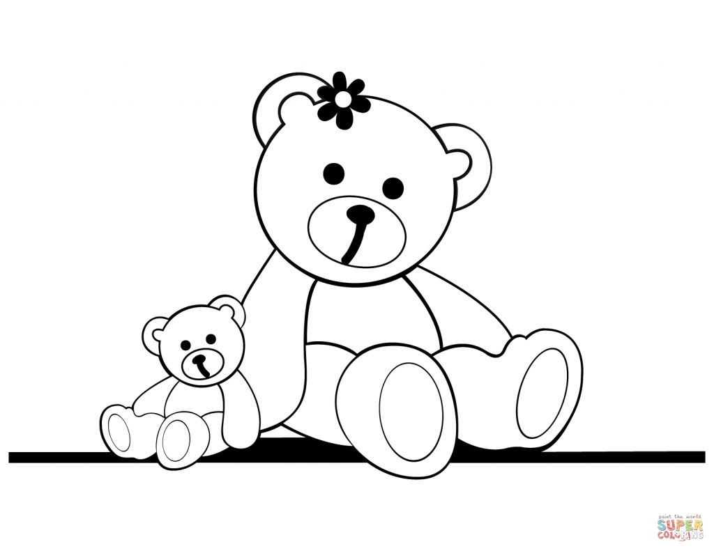 Simple Teddy Bear Coloring Pages Free Coloring Pages Inside 1024x791 Simple Teddy Bear Coloring Pages Free Coloring Pages Inside
