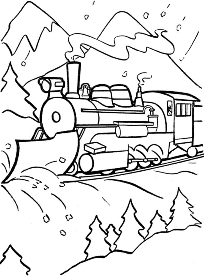 Simple Train Coloring Page