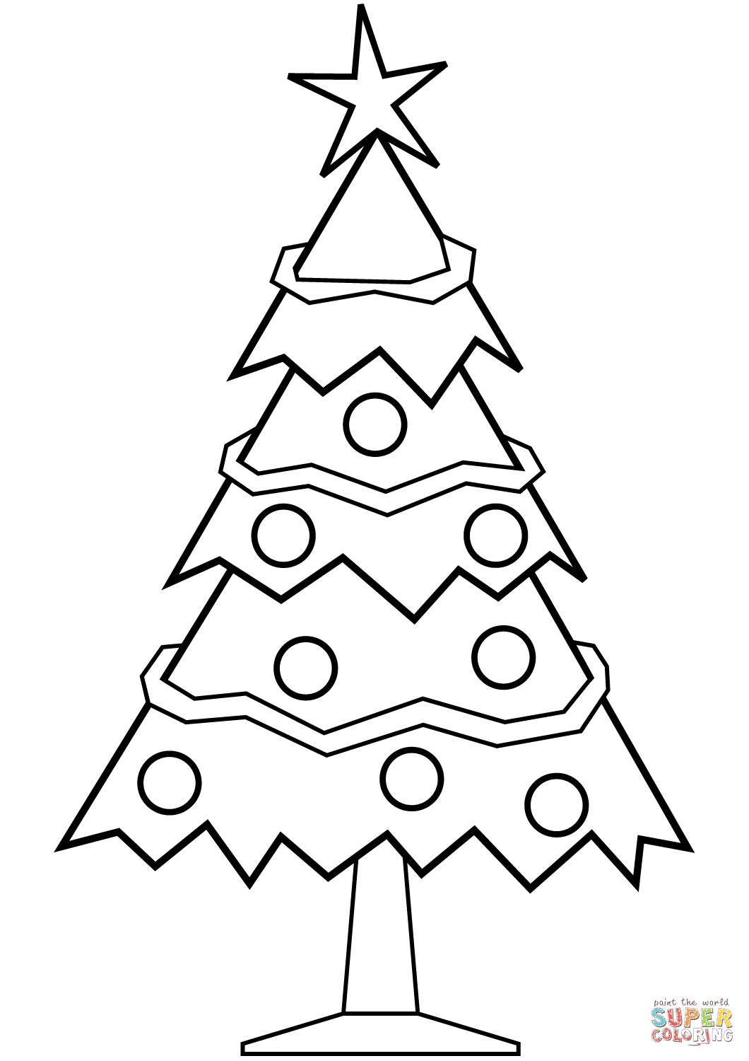 1060x1500 Simple Christmas Tree Coloring Page Free Printable Pages Best