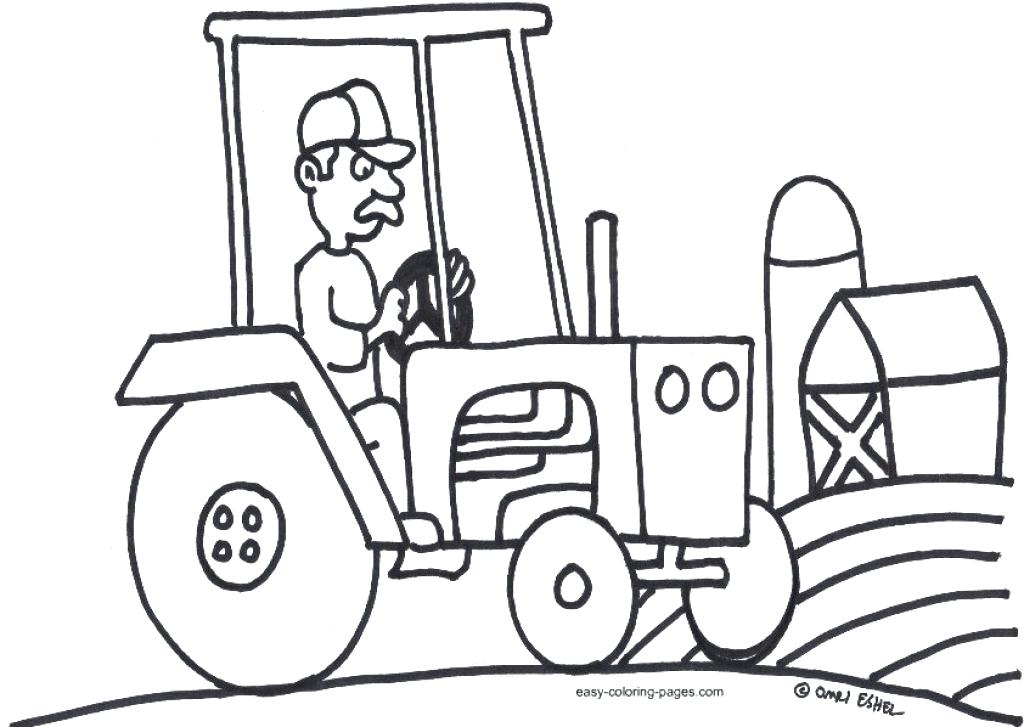 1024x727 Tractors And Trucks Coloring Pages Easy Tractor For Preschoolers