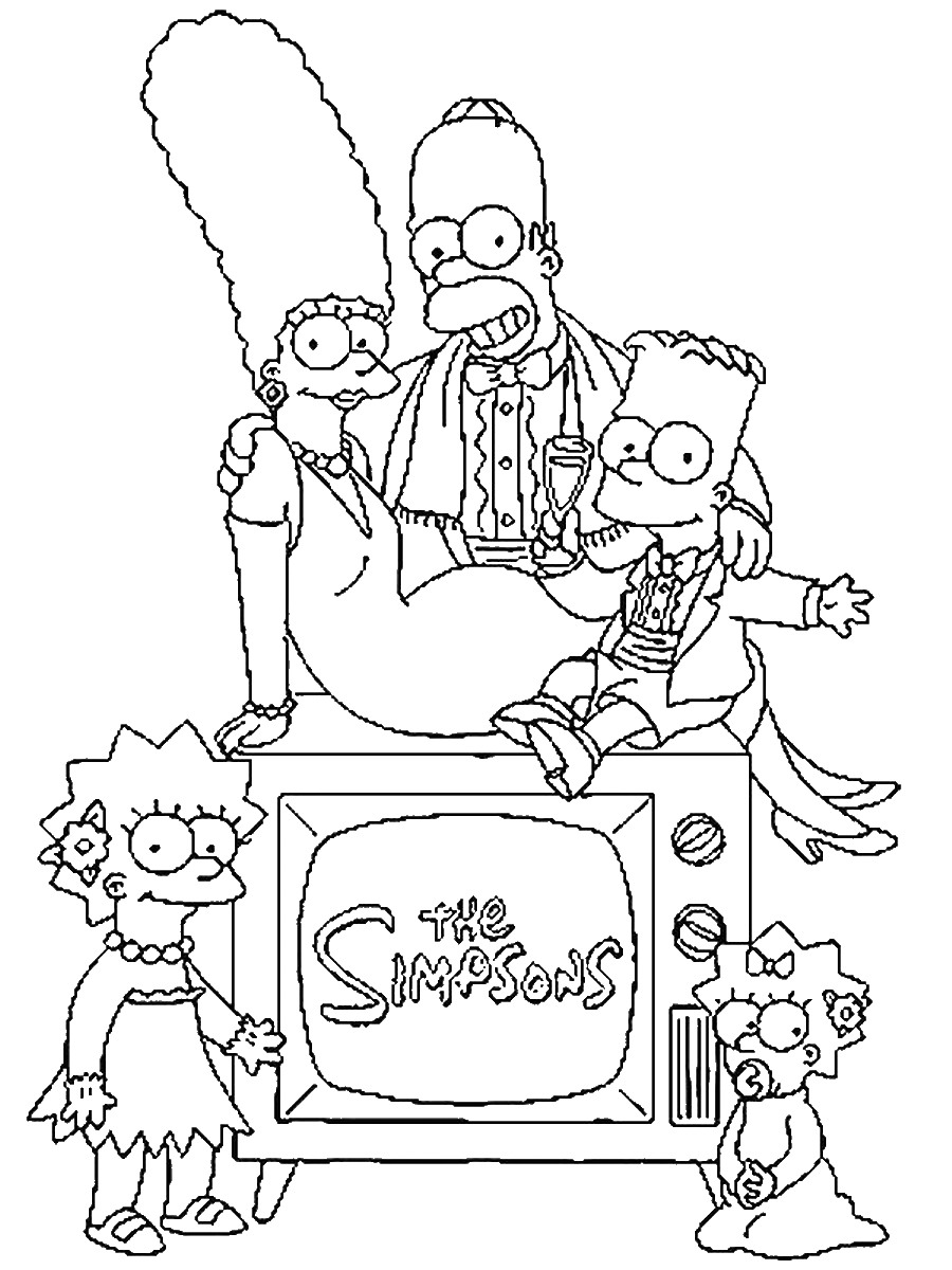 The Simpsons Coloring Pages 900x1200 The Simpsons Coloring Pages