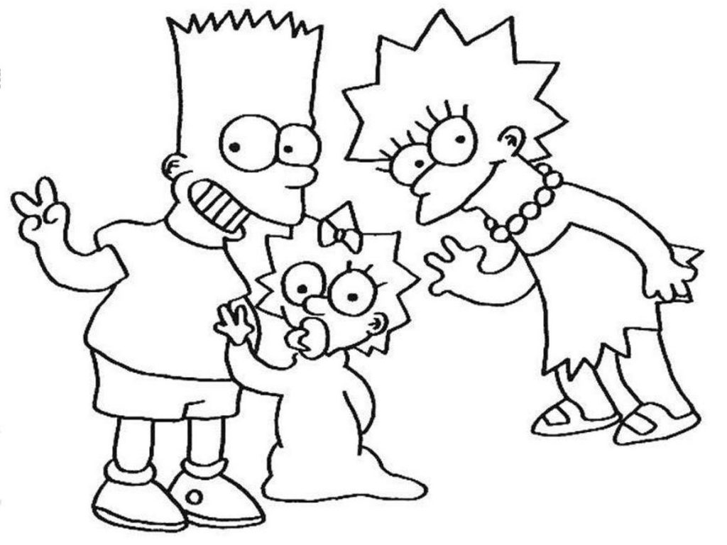Bart Simpson Coloring Book Miss Adewa Pages Simpsons Printable 1024x768 Bart Simpson Coloring Book Miss Adewa Pages Simpsons Printable