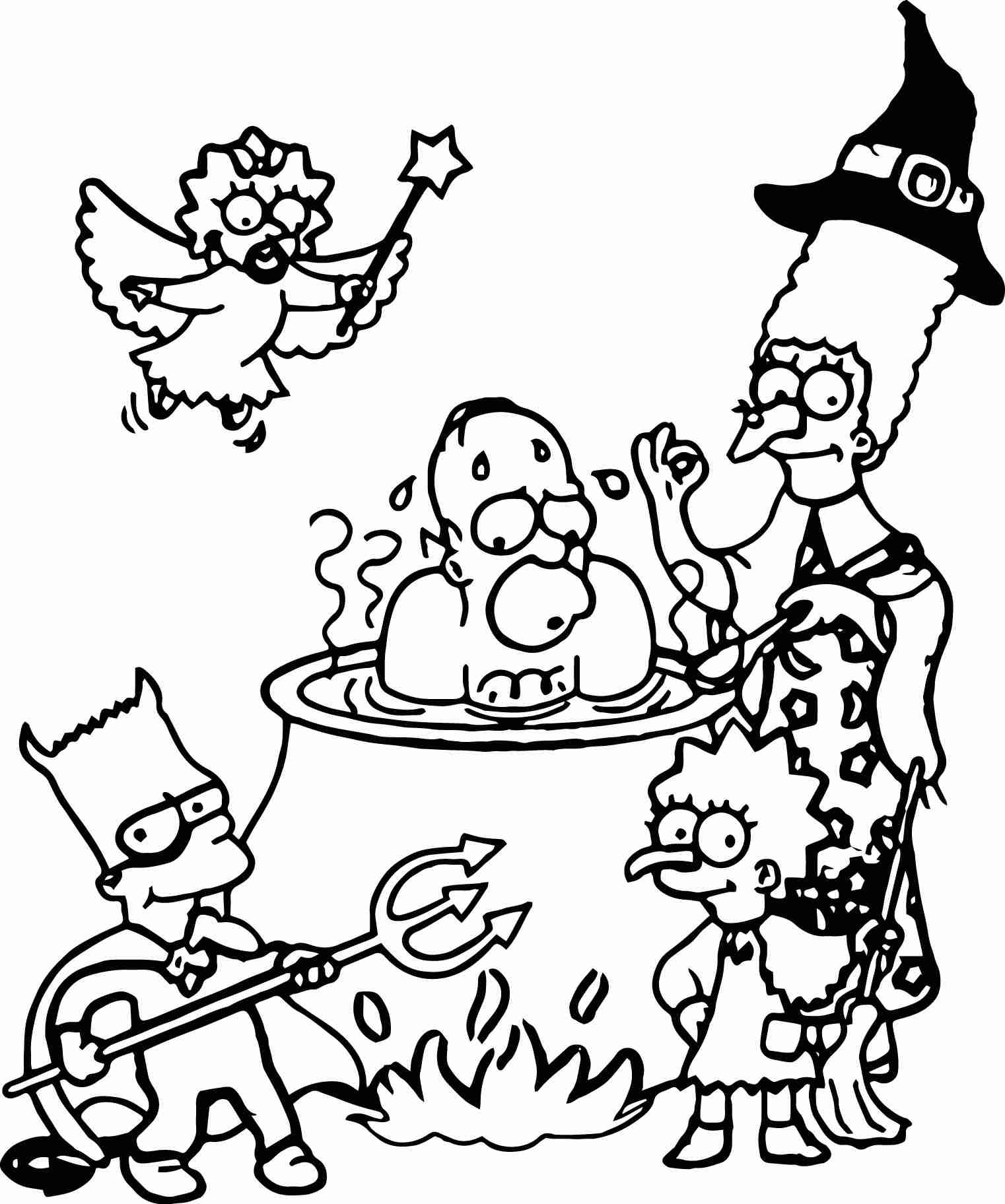 1522x1824 The Simpsons Coloring Pages Free Printable Bebo General To Print