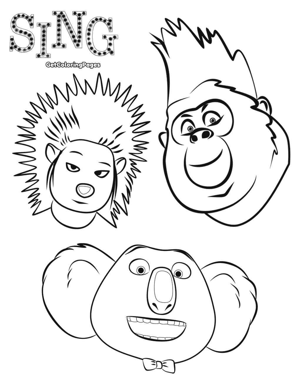 Sing Coloring Pages