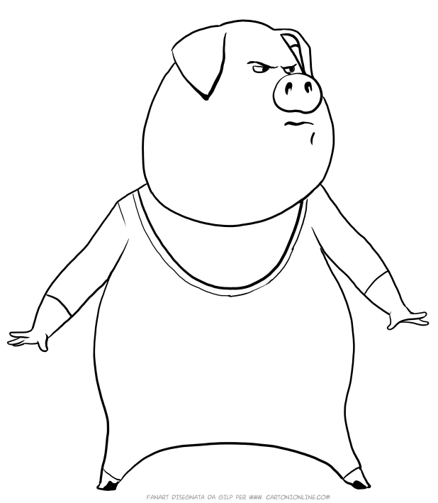 618x709 Gunter The Pig Of Sing Coloring Pages