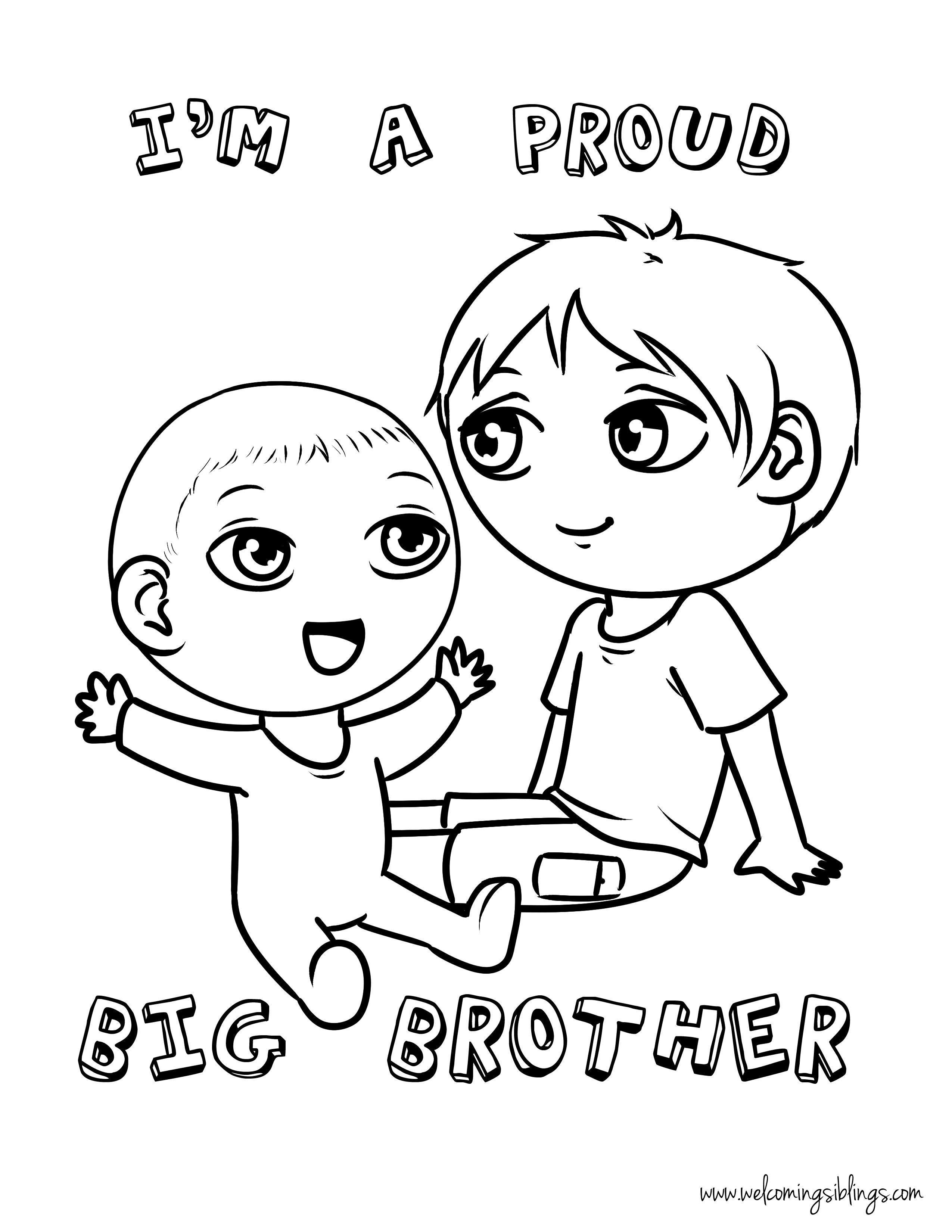 2550x3300 Free Big Brother Coloring Page