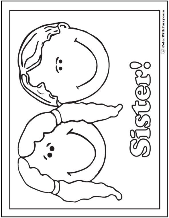 590x762 Happy Birthday Sister Coloring Page