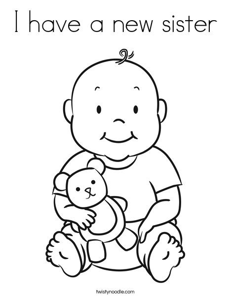 468x605 I Have A New Sister Coloring Page
