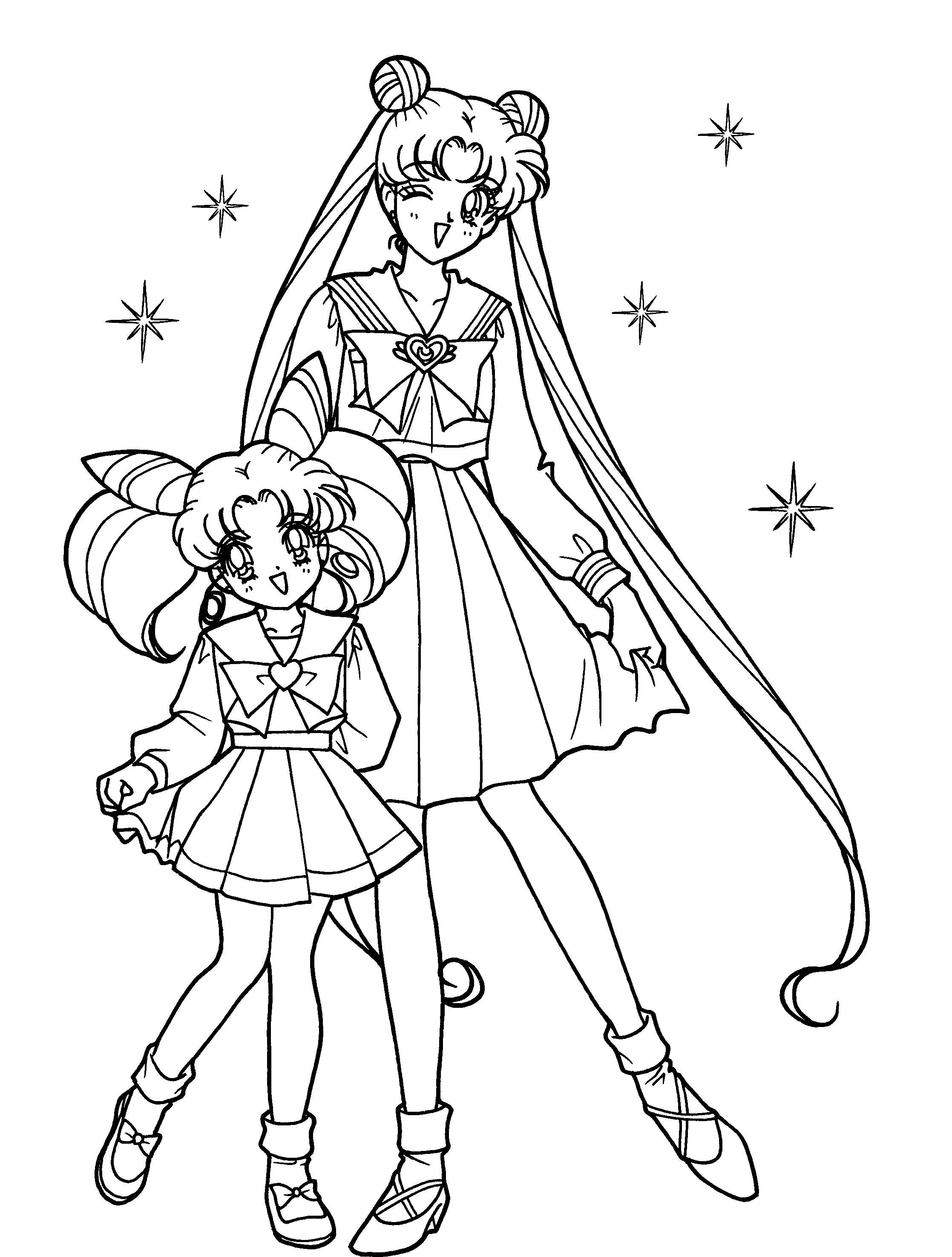 2235x2951 Sailor Moon With Sister Coloring Pages Sailor Moon!