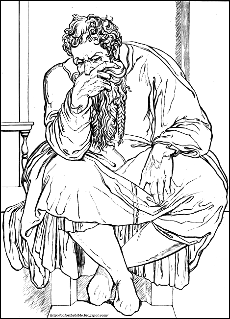Color Jeremiah From The Sistine Chapel Color The Bible 469x651 Color Jeremiah From The Sistine Chapel Color The Bible