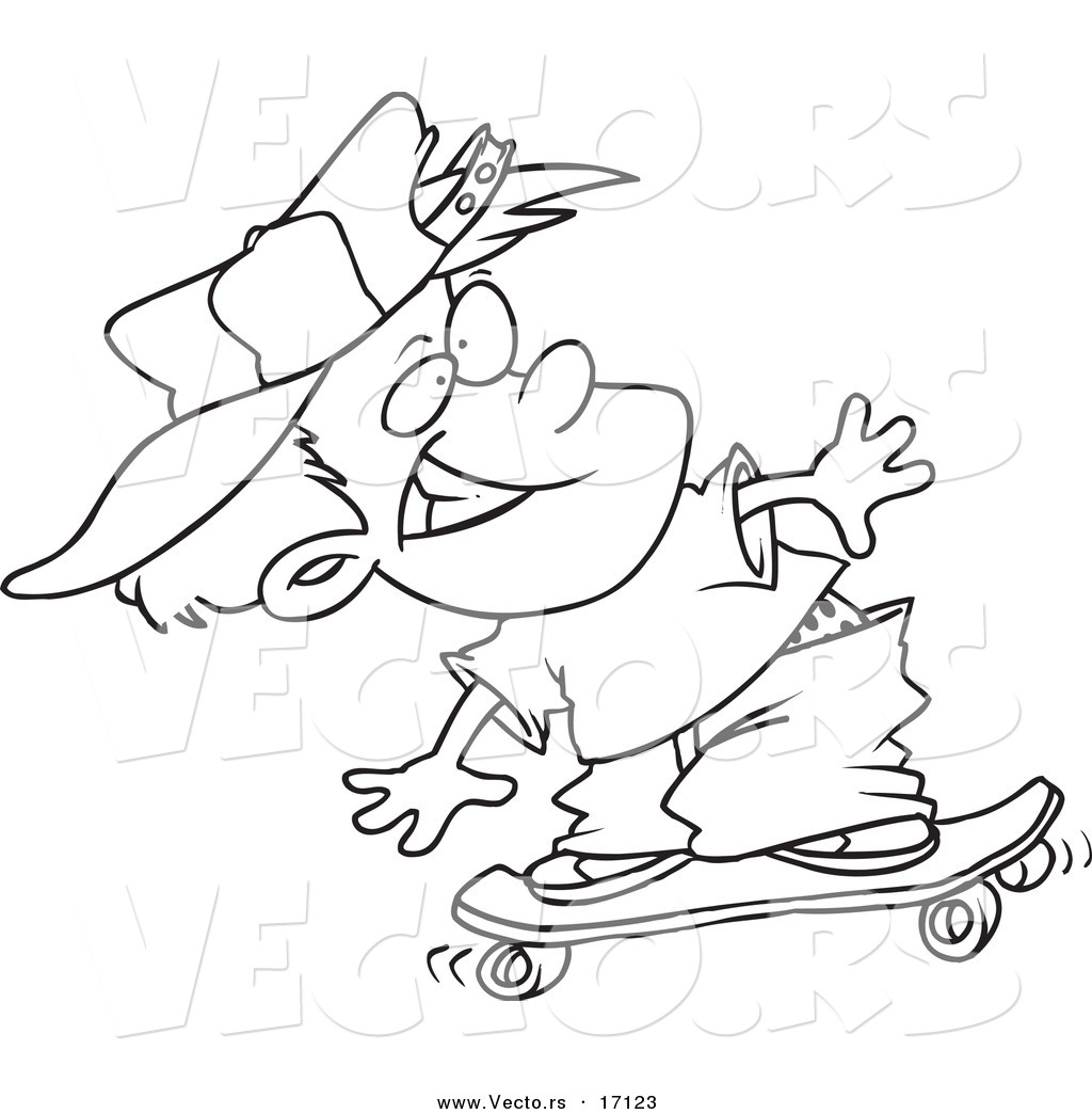 Vector Of A Cartoon Boy Skateboarding 1024x1044 Vector Of A Cartoon Boy Skateboarding