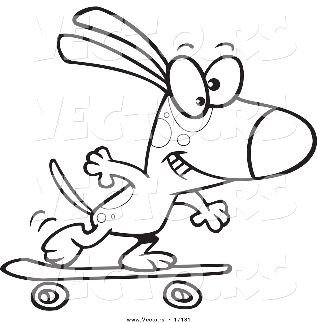 Vector Of A Cartoon Dog Skateboarding 1024x1044 Vector Of A Cartoon Dog Skateboarding